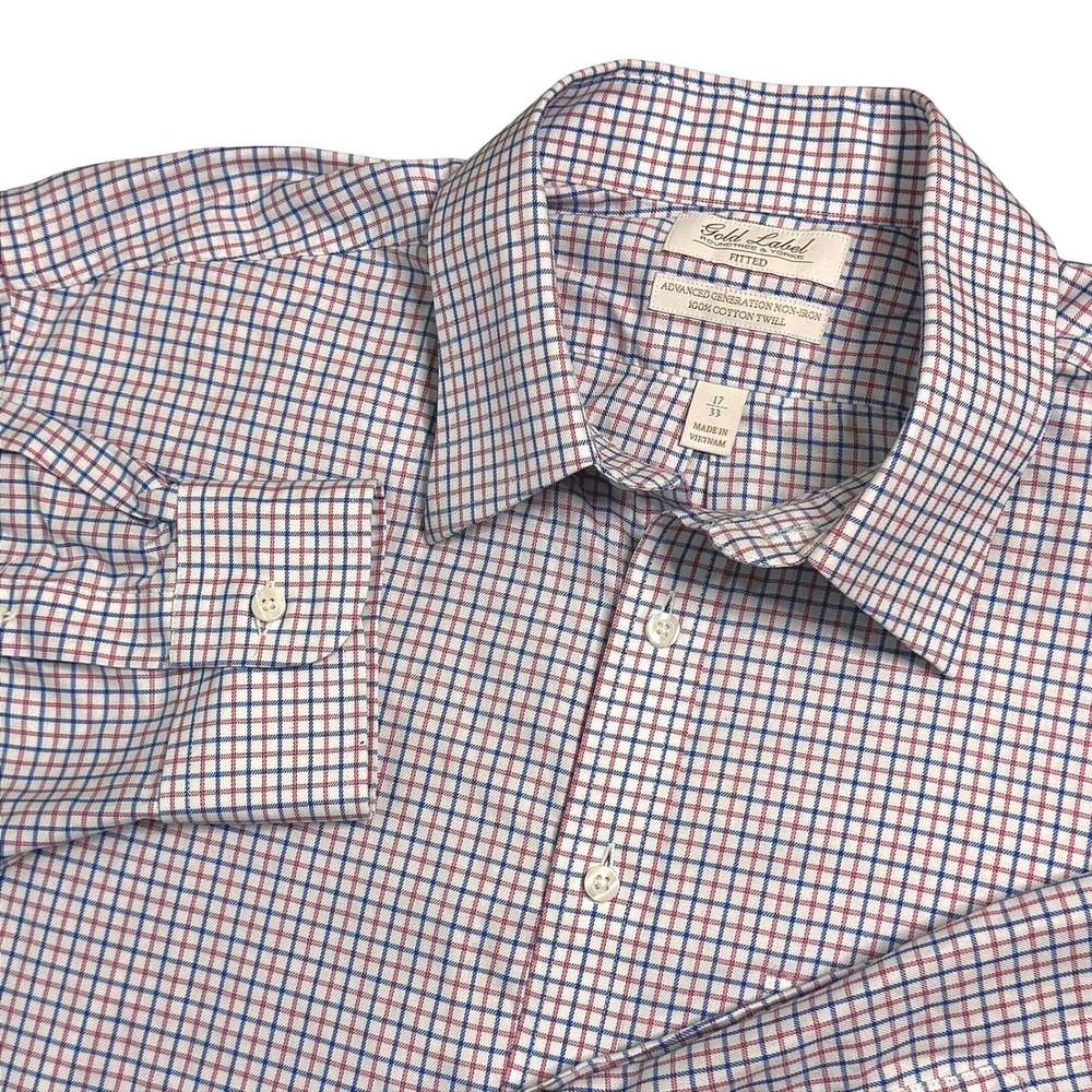 Roundtree & Yorke Multicolor Plaid Dress Shirt